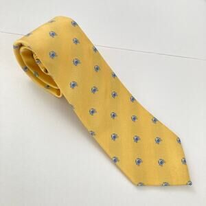 Tommy Hilfiger Yellow Silk Embroidered Crab Slim Tie Preppy Nautical Ocean Gift
